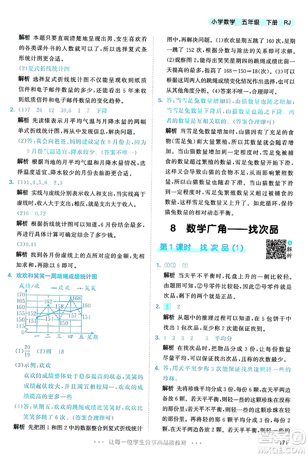 教育科學(xué)出版社2024年春53天天練五年級(jí)數(shù)學(xué)下冊(cè)人教版答案