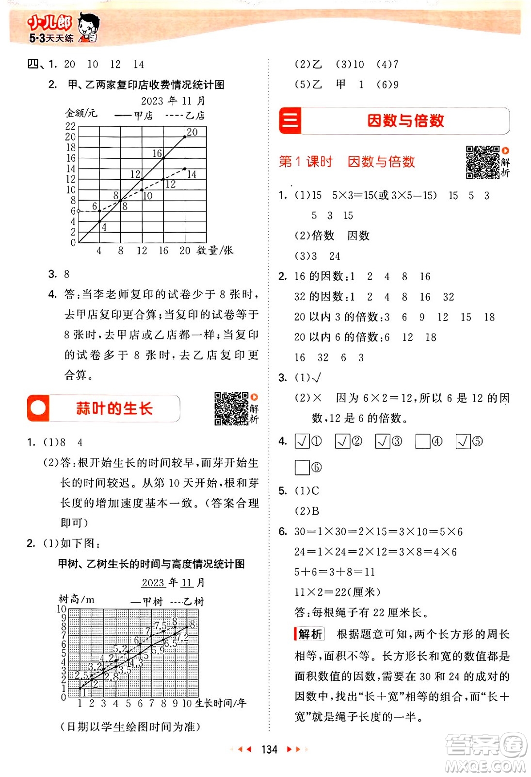 教育科學出版社2024年春53天天練五年級數(shù)學下冊蘇教版答案