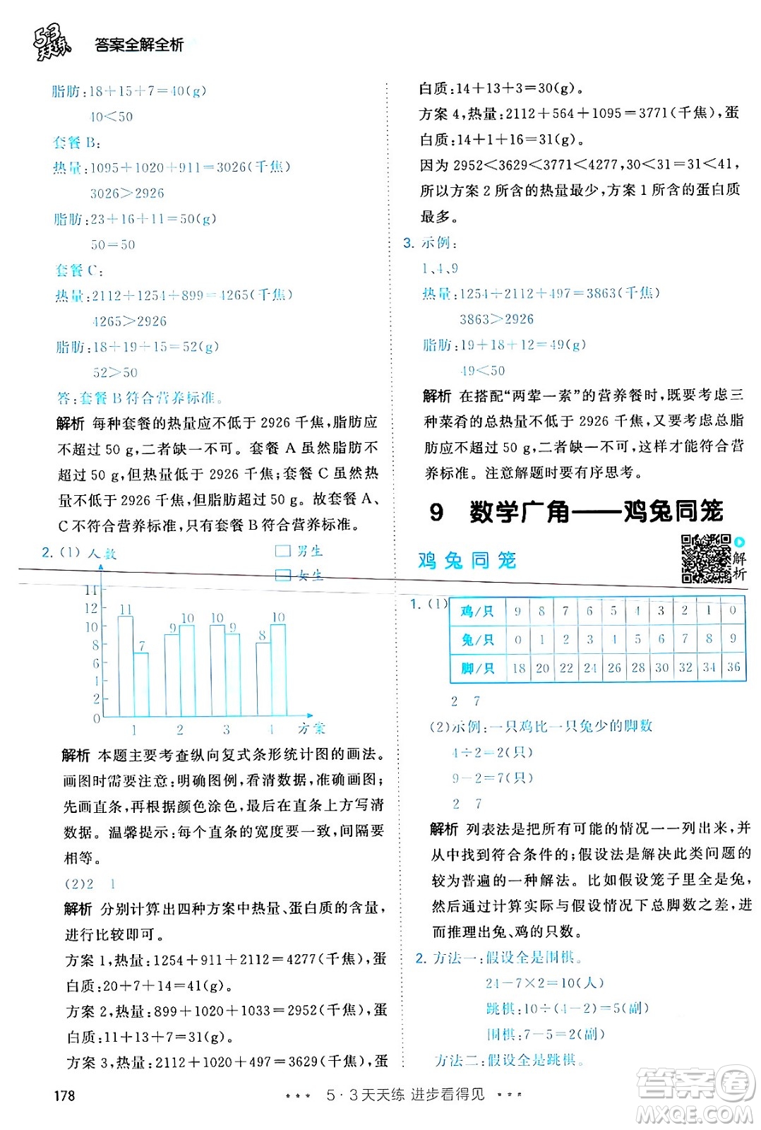 教育科學(xué)出版社2024年春53天天練四年級(jí)數(shù)學(xué)下冊(cè)人教版答案