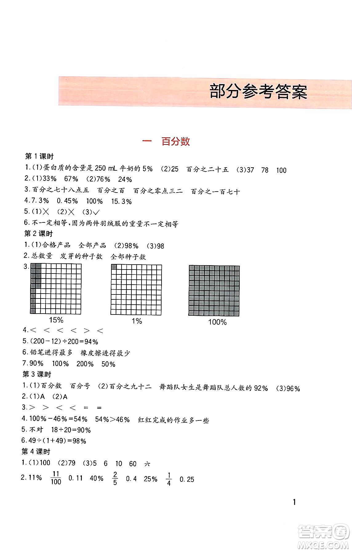 四川教育出版社2024年春新課標小學生學習實踐園地六年級數(shù)學下冊西師大版答案