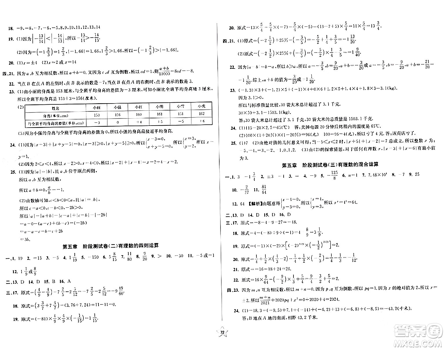 安徽人民出版社2024年春一卷搞定六年級數(shù)學下冊上海專版答案