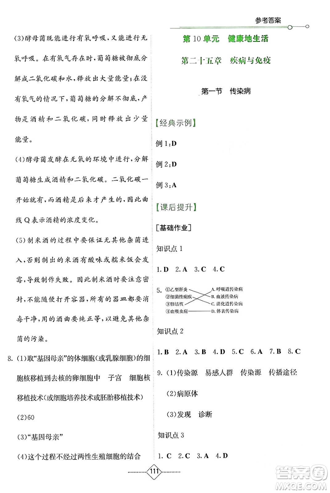 湖南教育出版社2024年春學(xué)法大視野八年級生物下冊蘇教版答案