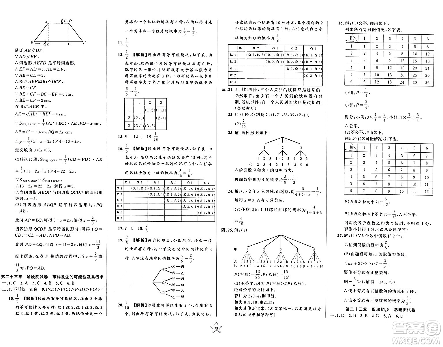 安徽人民出版社2024年春一卷搞定八年級數(shù)學(xué)下冊上海專版答案