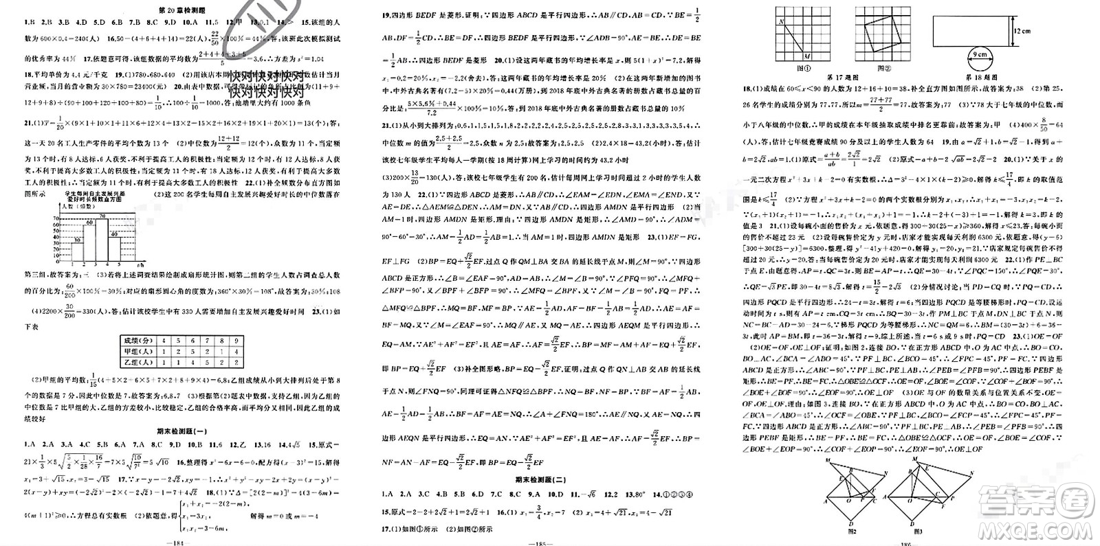 新疆青少年出版社2024年春原創(chuàng)新課堂八年級(jí)數(shù)學(xué)下冊(cè)滬科版參考答案