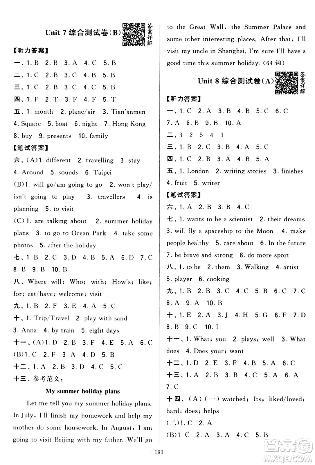 寧夏人民教育出版社2024年春學(xué)霸提優(yōu)大試卷六年級(jí)英語(yǔ)下冊(cè)江蘇版答案