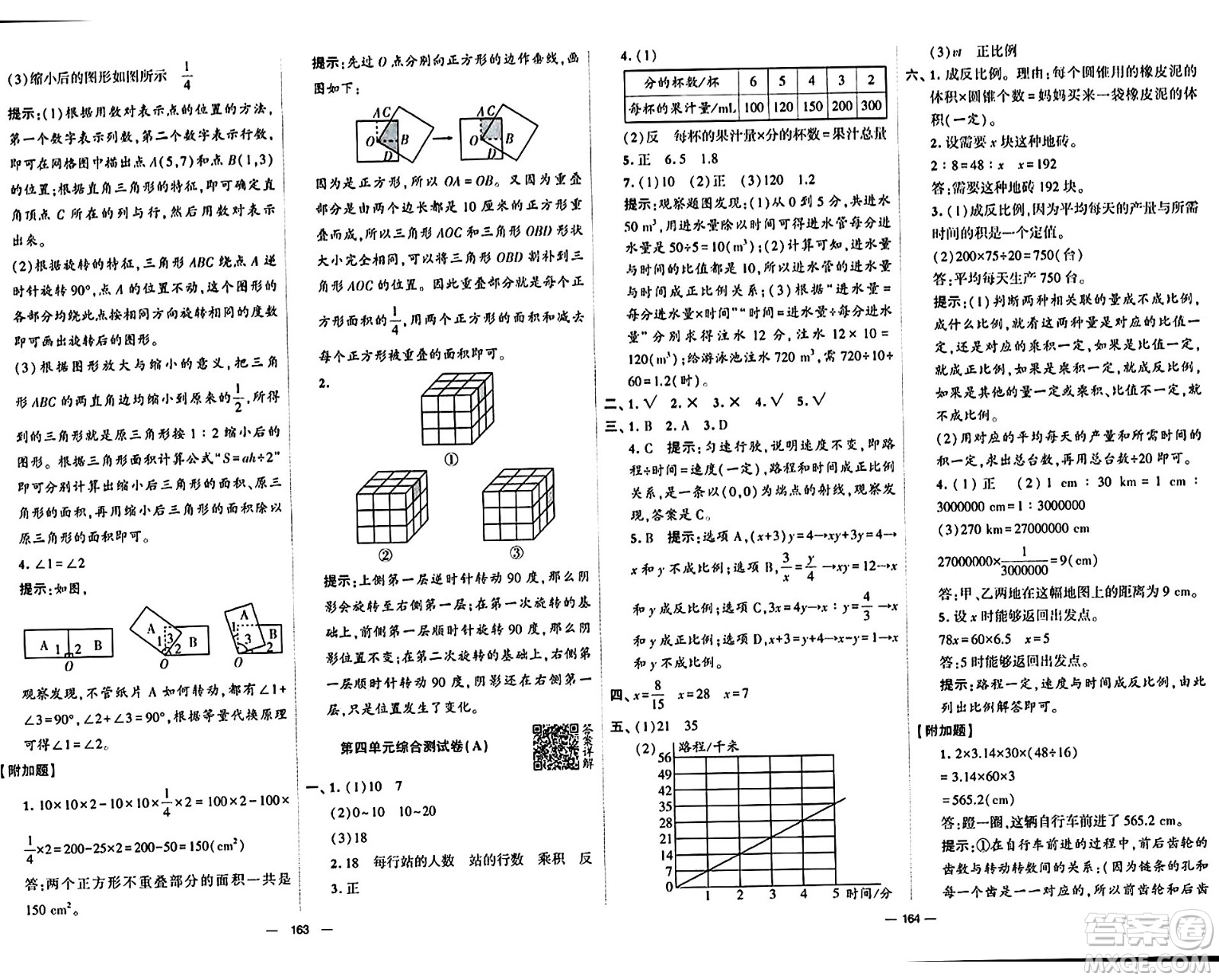 寧夏人民教育出版社2024年春學(xué)霸提優(yōu)大試卷六年級數(shù)學(xué)下冊北師大版答案