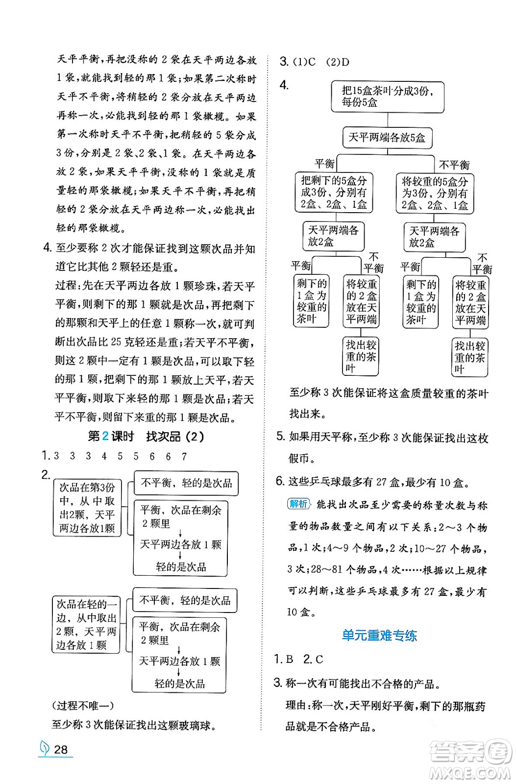 湖南教育出版社2024年春一本同步訓(xùn)練五年級數(shù)學(xué)下冊人教版福建專版答案