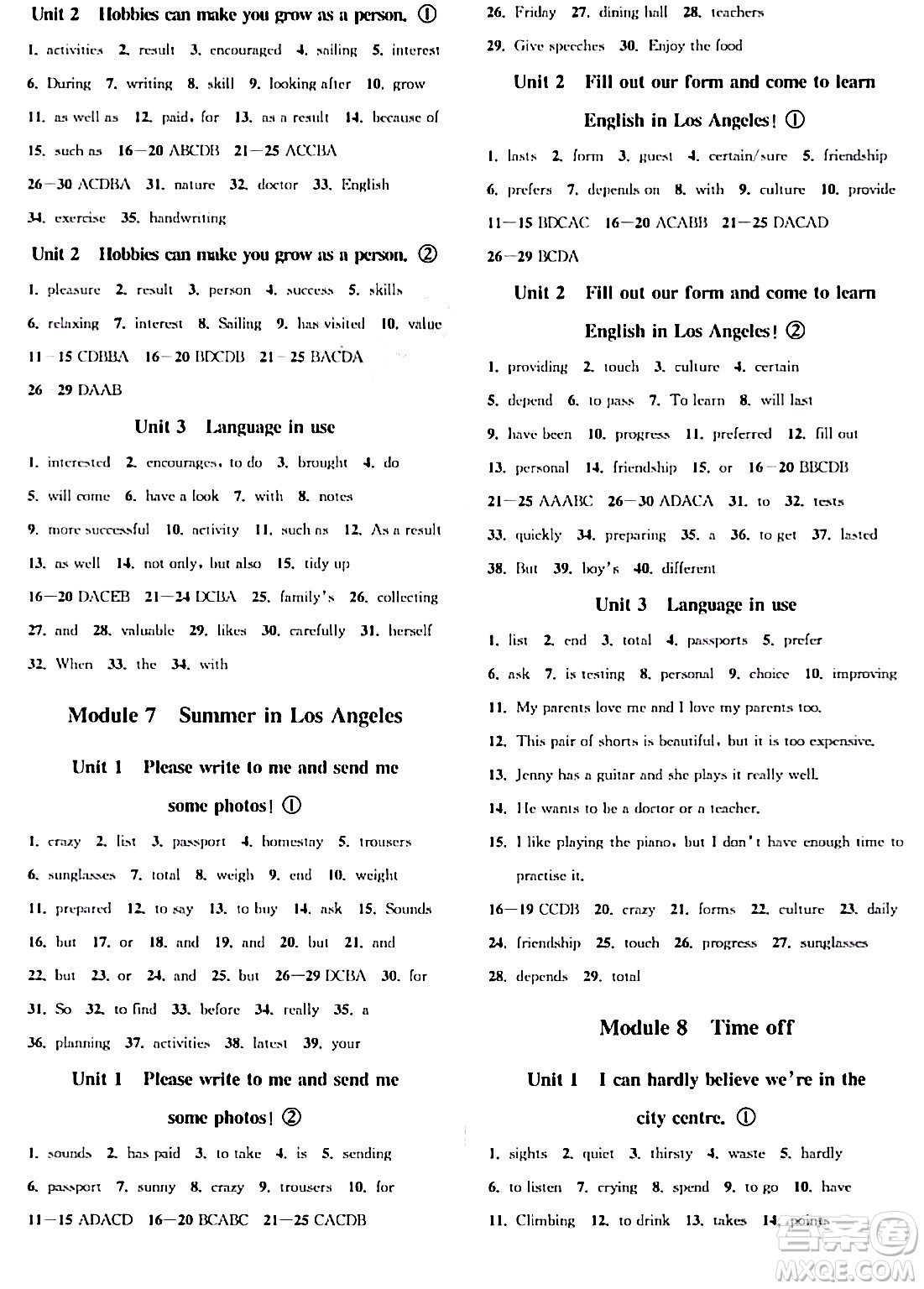 浙江教育出版社2024年春自主高效練八年級(jí)英語(yǔ)下冊(cè)外研版答案