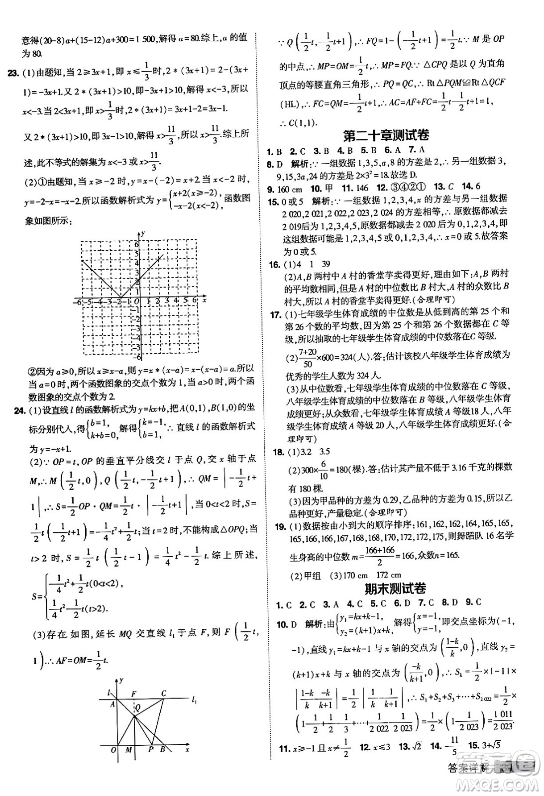 甘肅少年兒童出版社2024年春經(jīng)綸學(xué)霸學(xué)霸提高班八年級數(shù)學(xué)下冊人教版答案