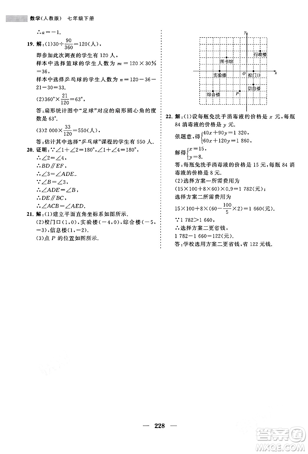 海南出版社2024年春新課程同步練習(xí)冊七年級數(shù)學(xué)下冊人教版答案