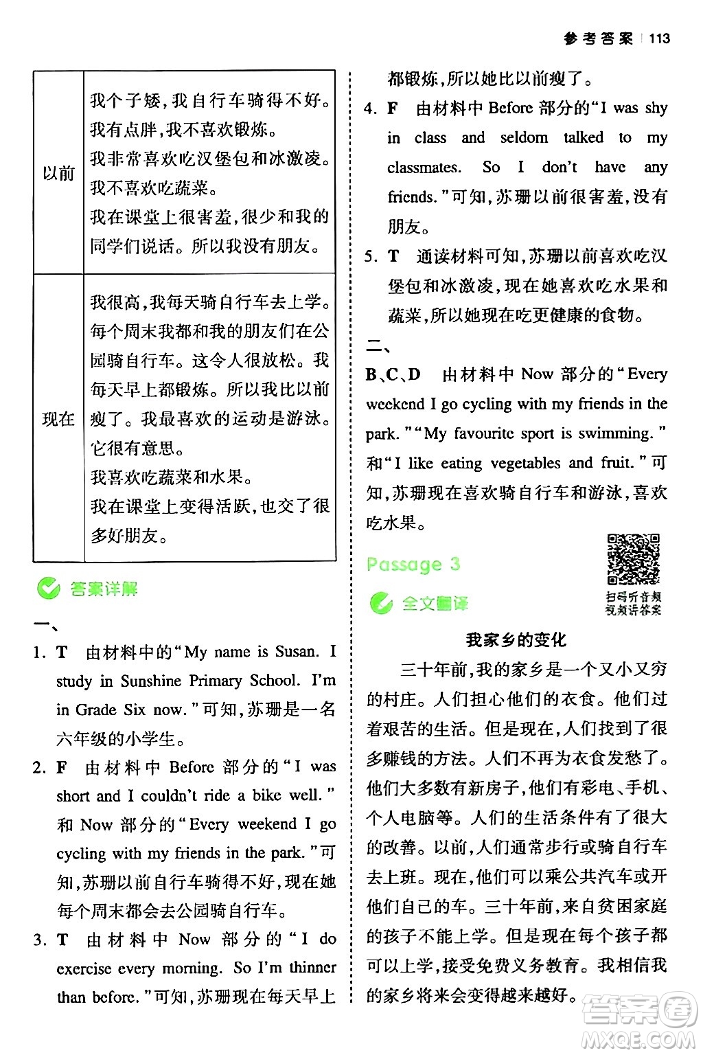 江西人民出版社2024年春一本閱讀題小學英語同步閱讀六年級英語下冊人教PEP版浙江專版答案