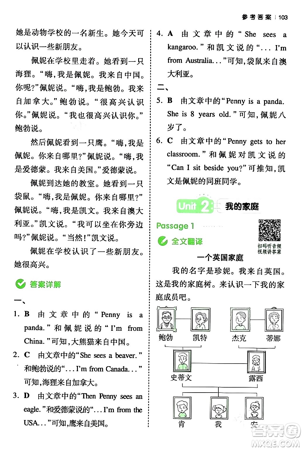 江西人民出版社2024年春一本閱讀題小學英語同步閱讀三年級英語下冊人教PEP版浙江專版答案