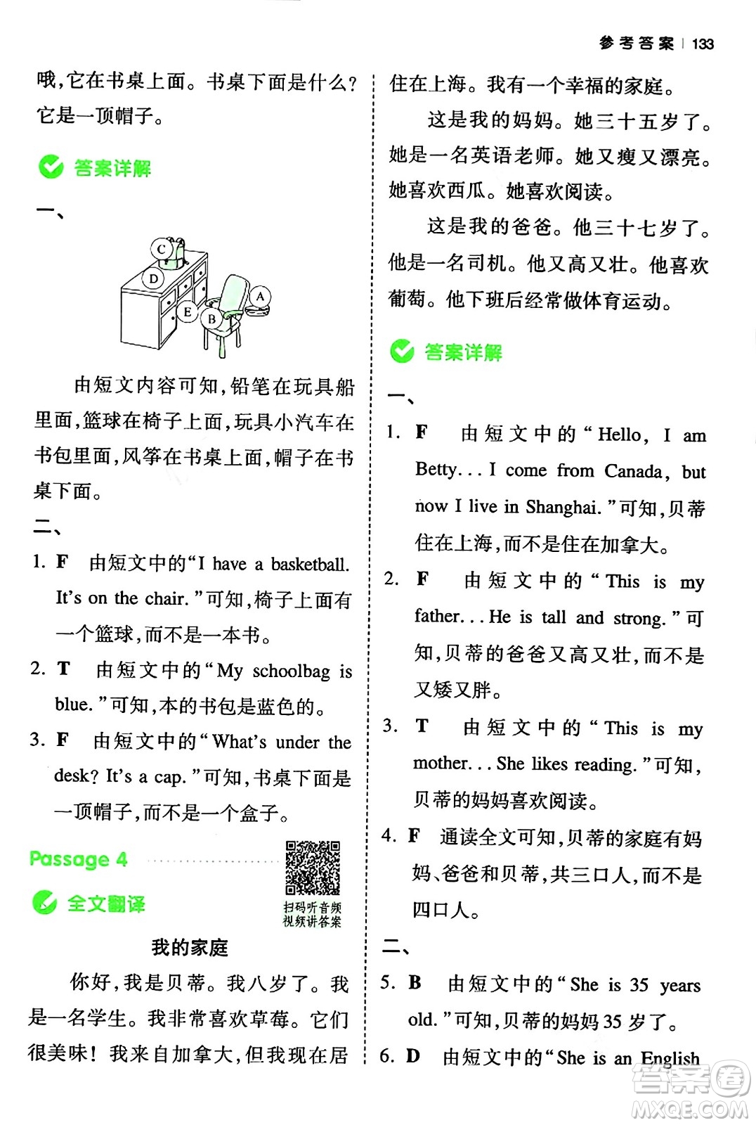 江西人民出版社2024年春一本閱讀題小學英語同步閱讀三年級英語下冊人教PEP版浙江專版答案