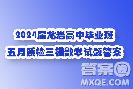 2024屆龍巖高中畢業(yè)班五月質(zhì)檢三模數(shù)學(xué)試題答案