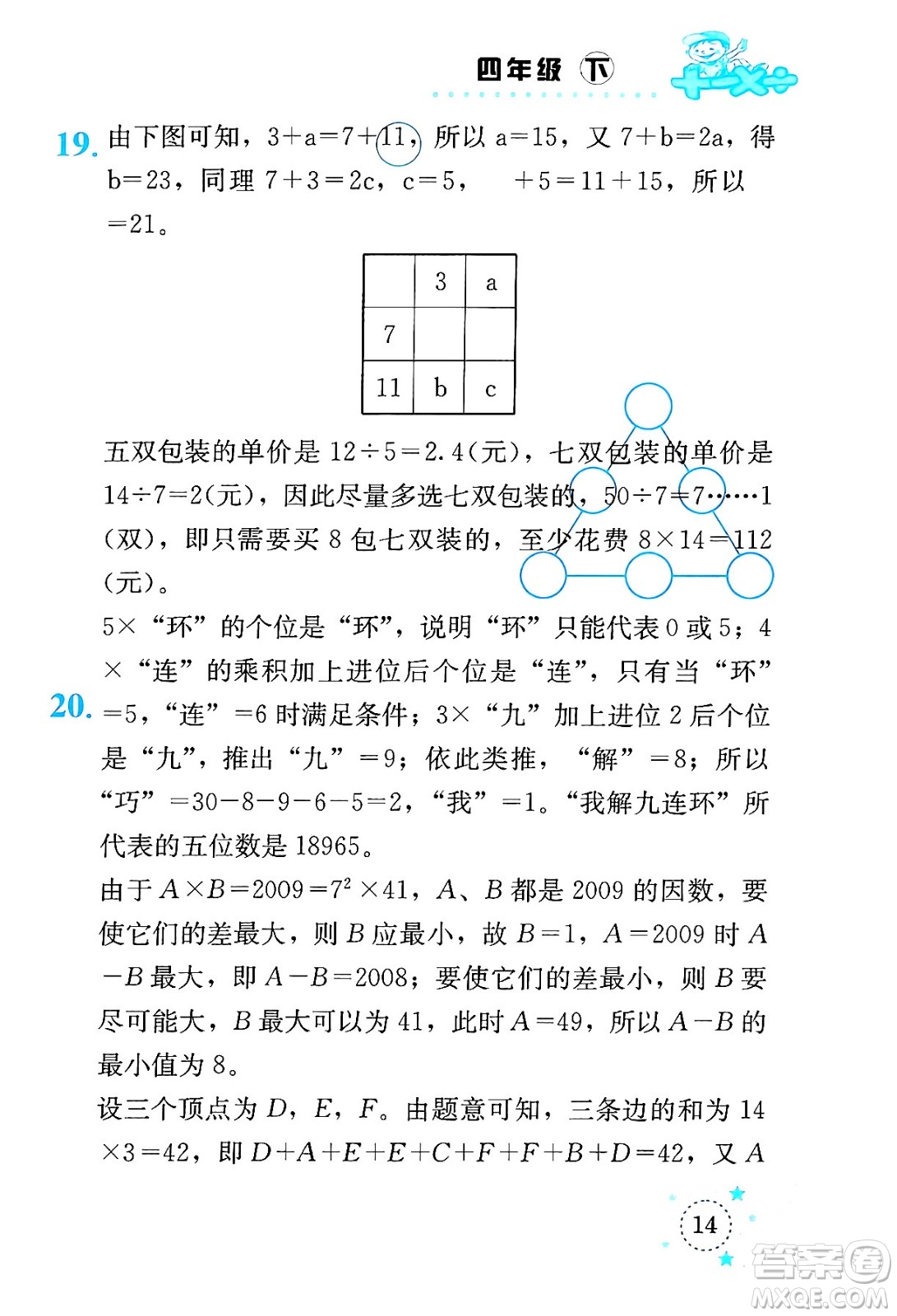 云南科技出版社2024年春小學(xué)數(shù)學(xué)解決問題專項訓(xùn)練四年級數(shù)學(xué)下冊西師大版答案