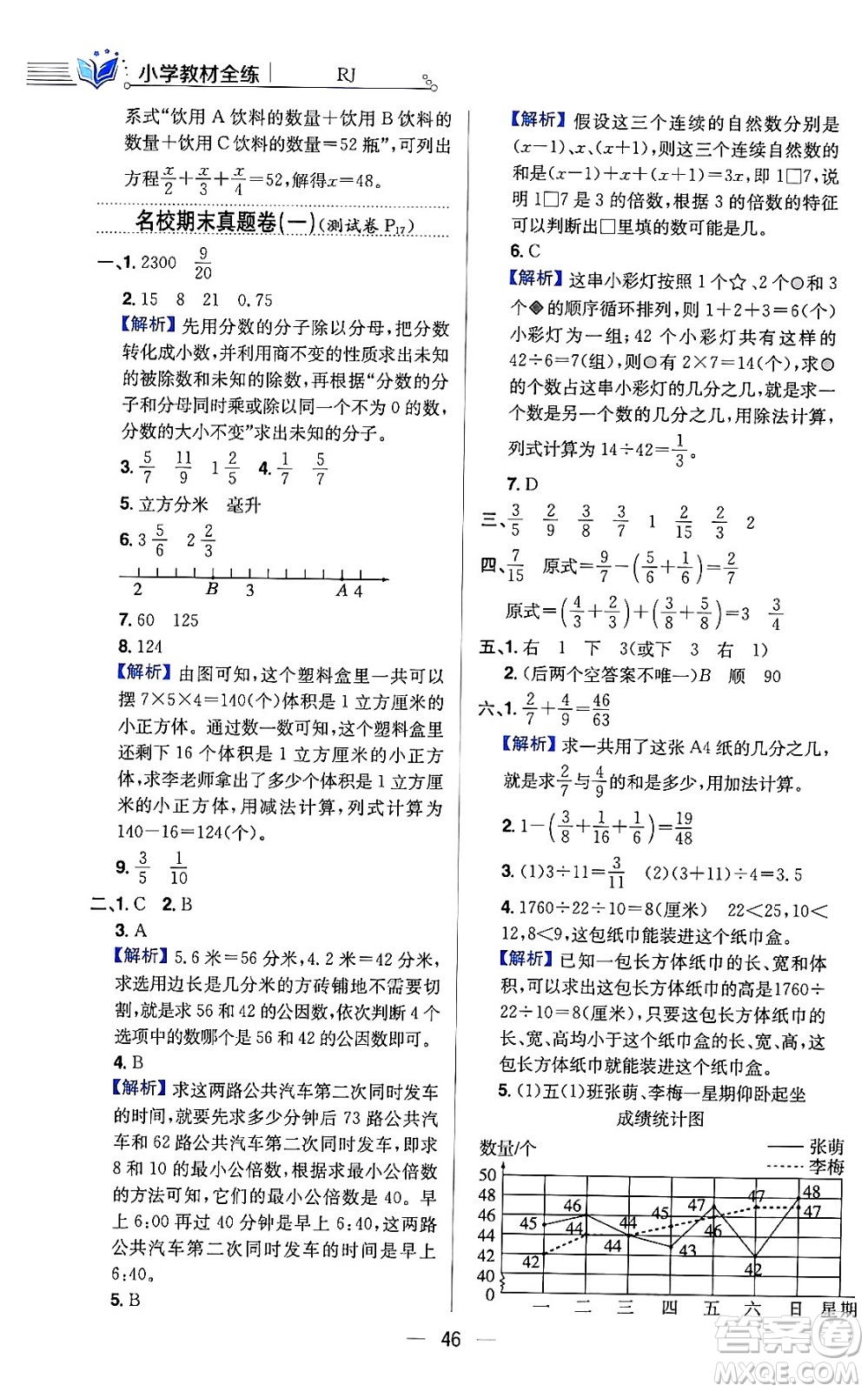 陜西人民教育出版社2024年春小學教材全練六年級數(shù)學下冊人教版答案