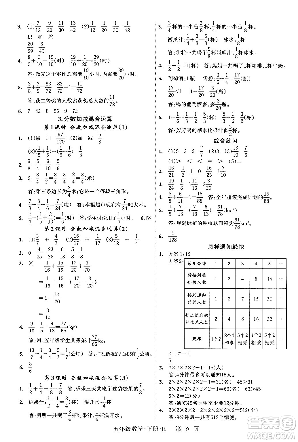 吉林教育出版社2024年春?jiǎn)⒑叫抡n堂五年級(jí)數(shù)學(xué)下冊(cè)人教版答案