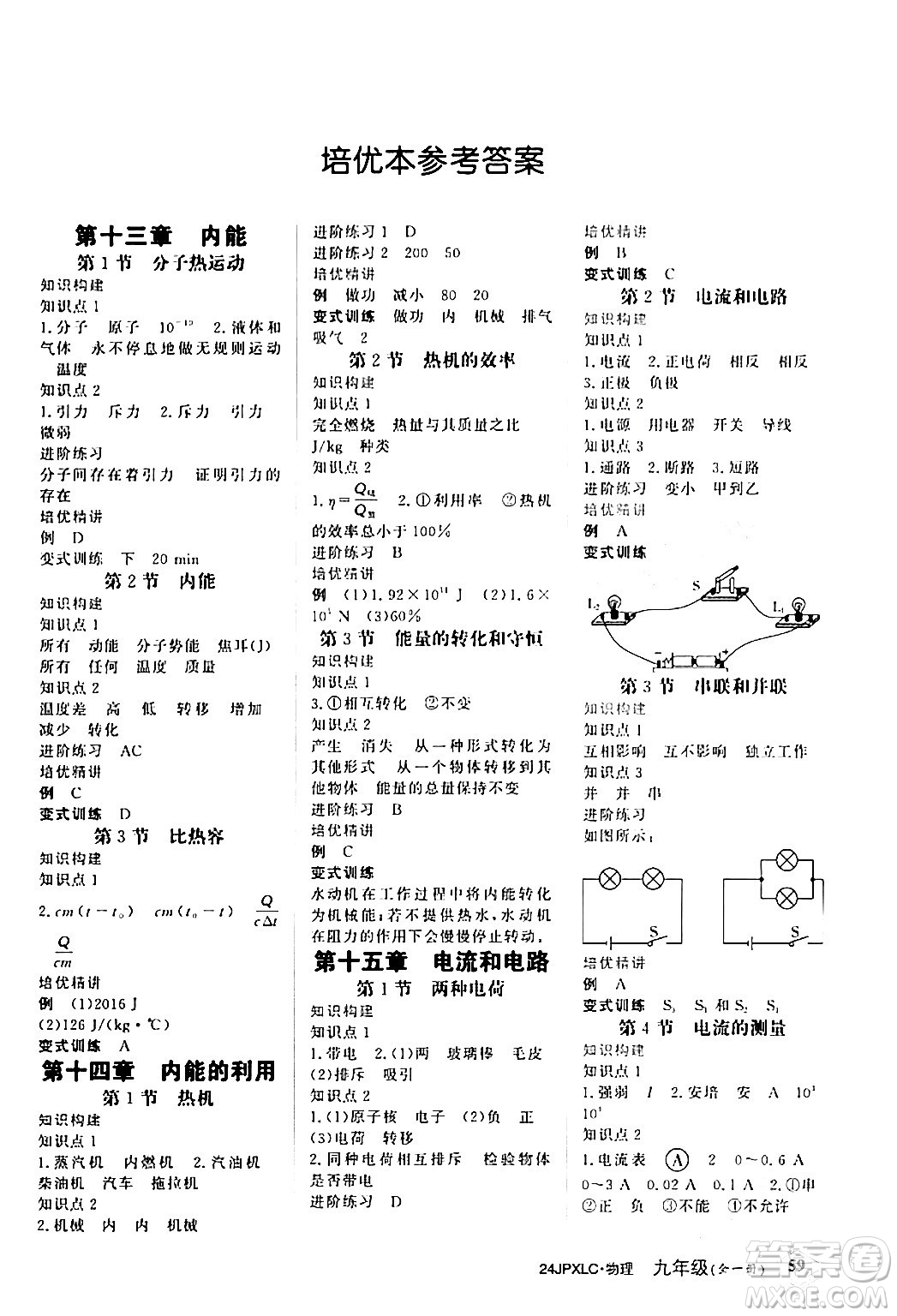 江西高校出版社2024年春金牌學(xué)練測創(chuàng)新作業(yè)設(shè)計九年級物理下冊課標(biāo)版答案