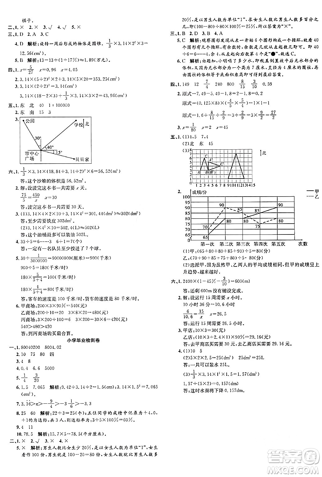 安徽師范大學(xué)出版社2024年春品優(yōu)課堂六年級(jí)數(shù)學(xué)下冊(cè)人教版答案