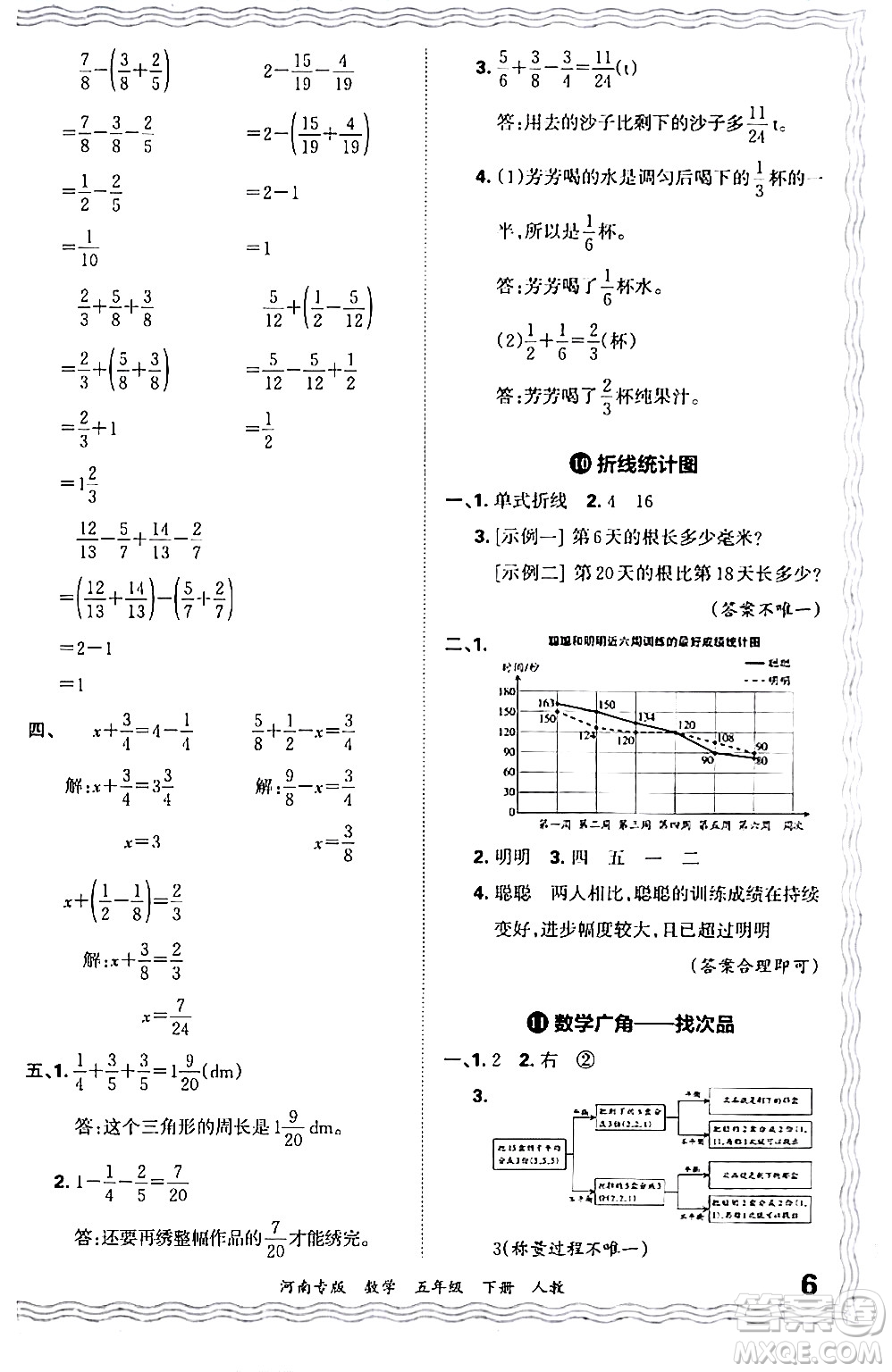 江西人民出版社2024年春王朝霞各地期末試卷精選五年級數(shù)學下冊人教版河南專版答案