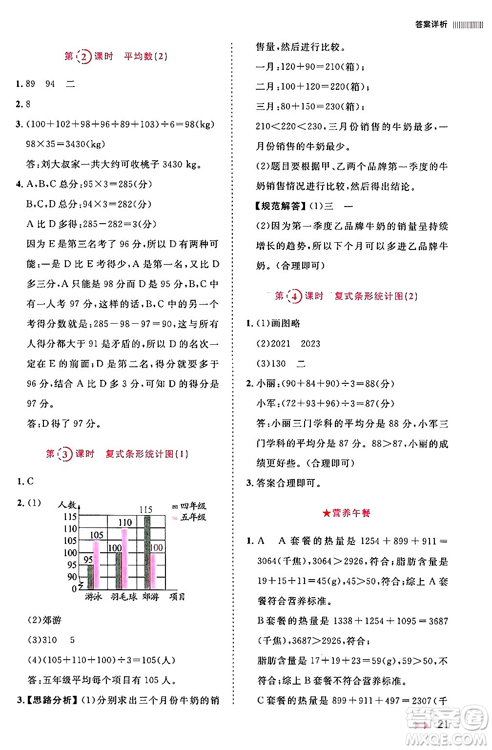 安徽師范大學出版社2024年春訓練達人四年級數(shù)學下冊人教版山東專版答案