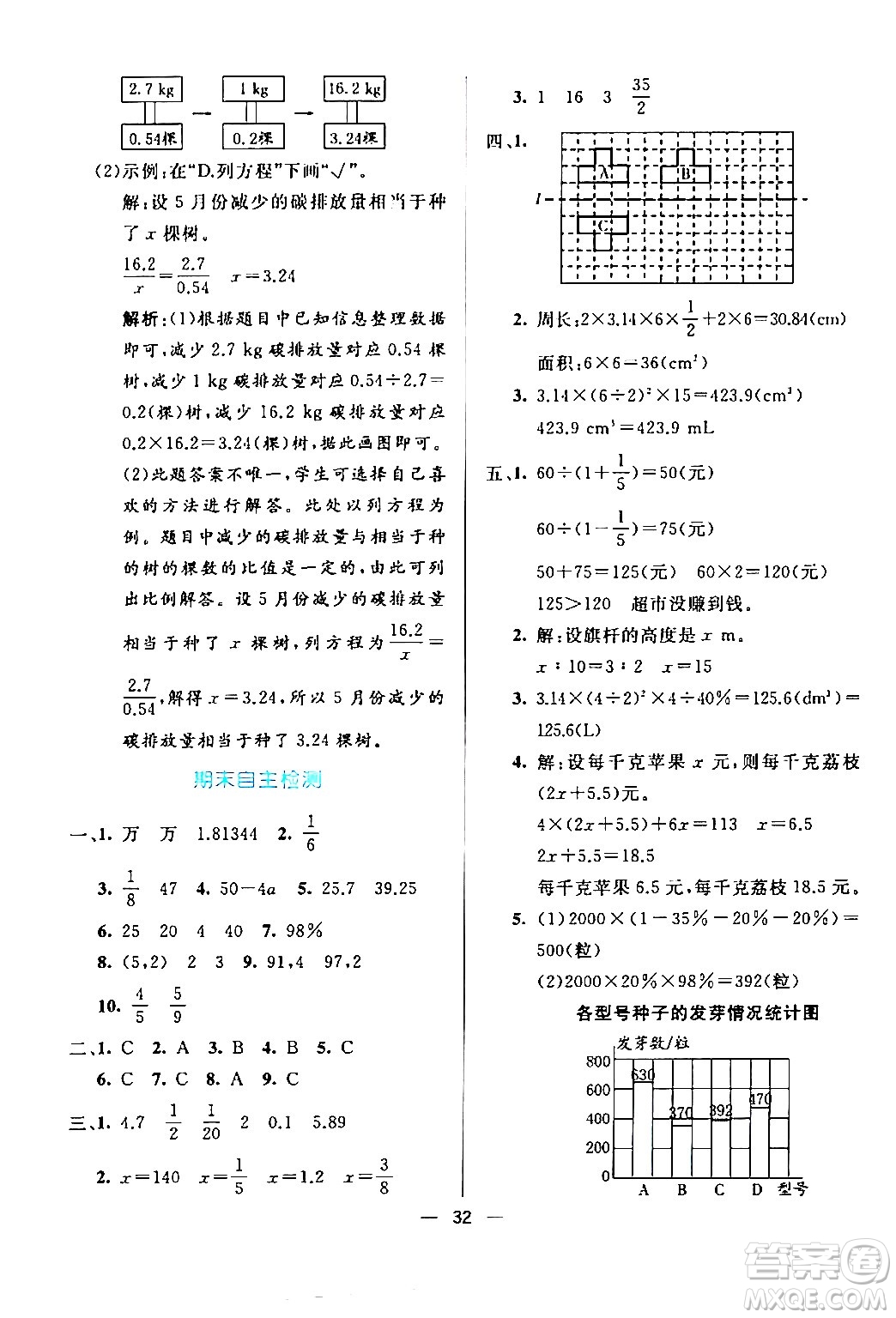 陽光出版社2024年春亮點激活提優(yōu)天天練六年級數(shù)學下冊北師大版答案