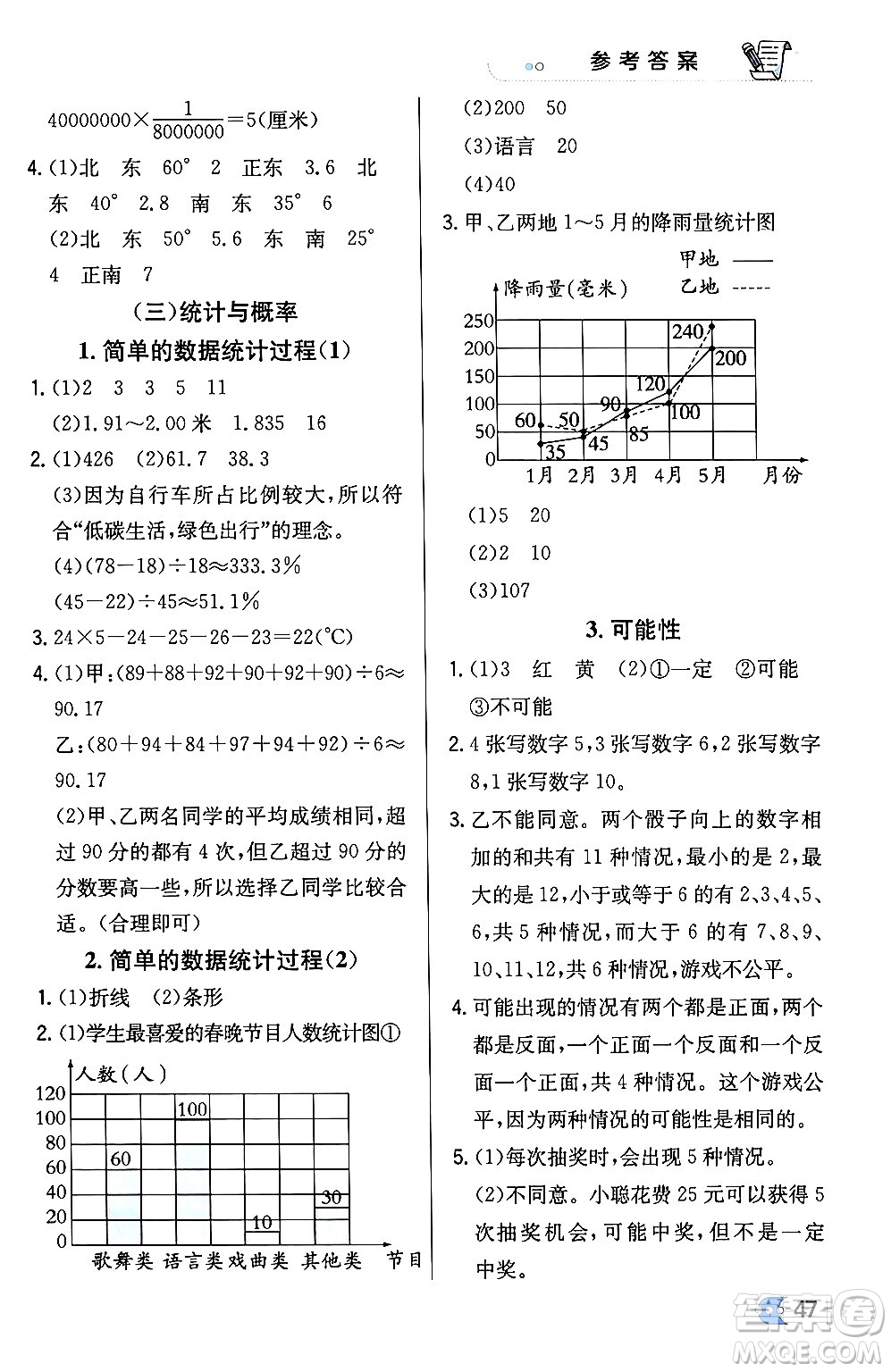 遼海出版社2024年春解透教材六年級(jí)數(shù)學(xué)下冊冀教版答案