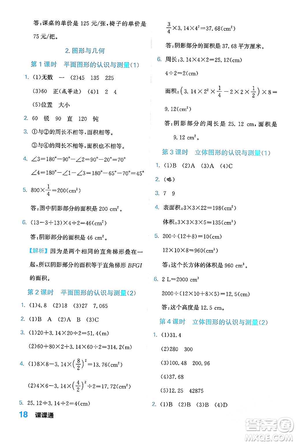 合肥工業(yè)大學(xué)出版社2024年春黃岡課課通同步隨堂檢測六年級(jí)數(shù)學(xué)下冊(cè)人教版答案