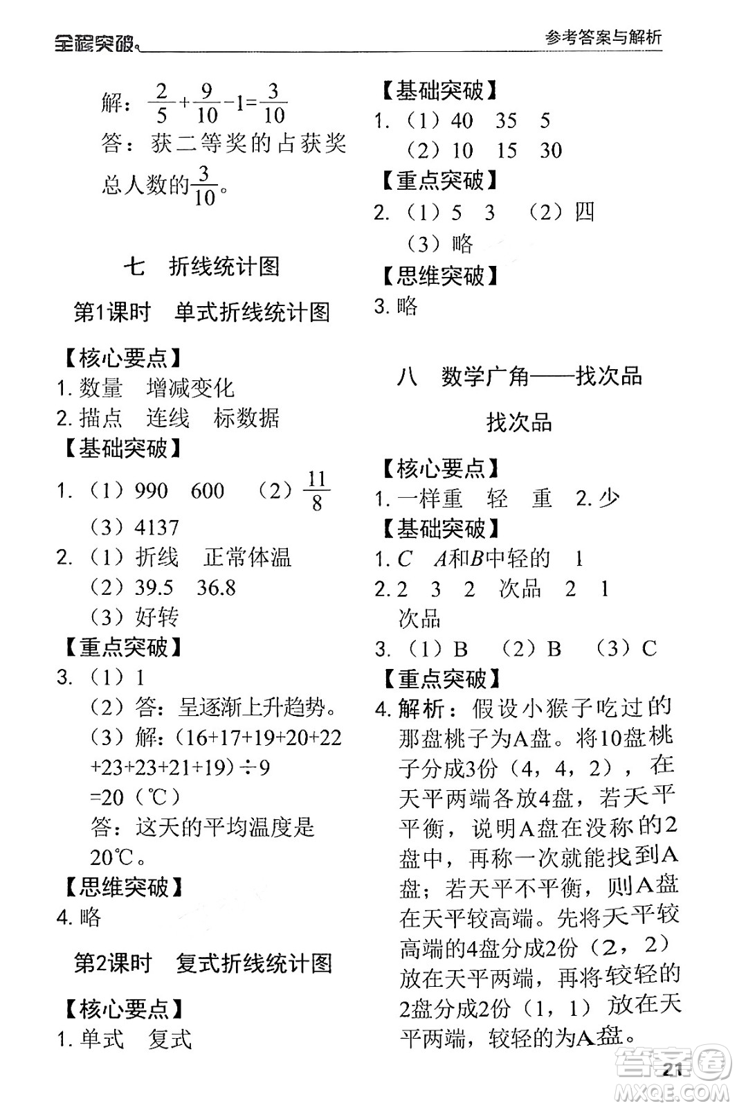 北方婦女兒童出版社2024年春全程突破五年級數(shù)學(xué)下冊人教版答案