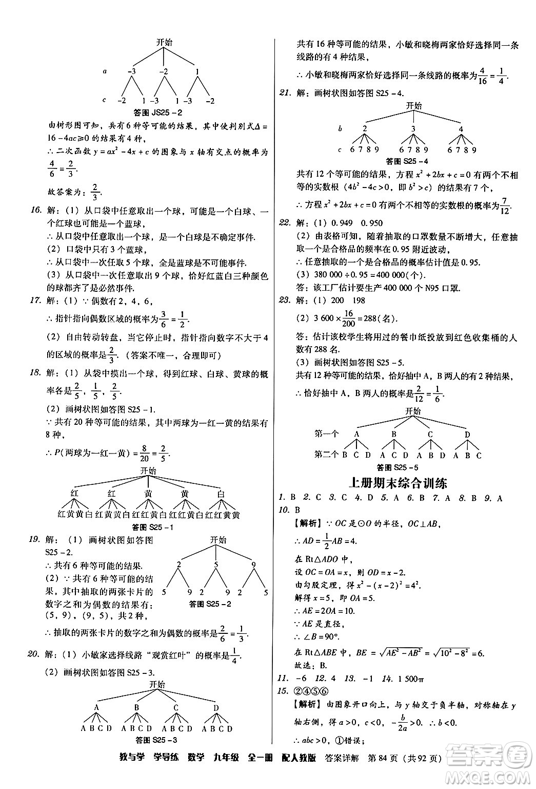 安徽人民出版社2024年春教與學(xué)學(xué)導(dǎo)練九年級(jí)數(shù)學(xué)下冊(cè)人教版答案