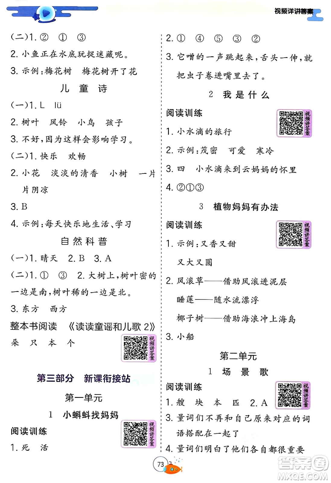 江蘇人民出版社2024年春實(shí)驗(yàn)班提優(yōu)訓(xùn)練暑假銜接一升二年級(jí)語文人教版答案