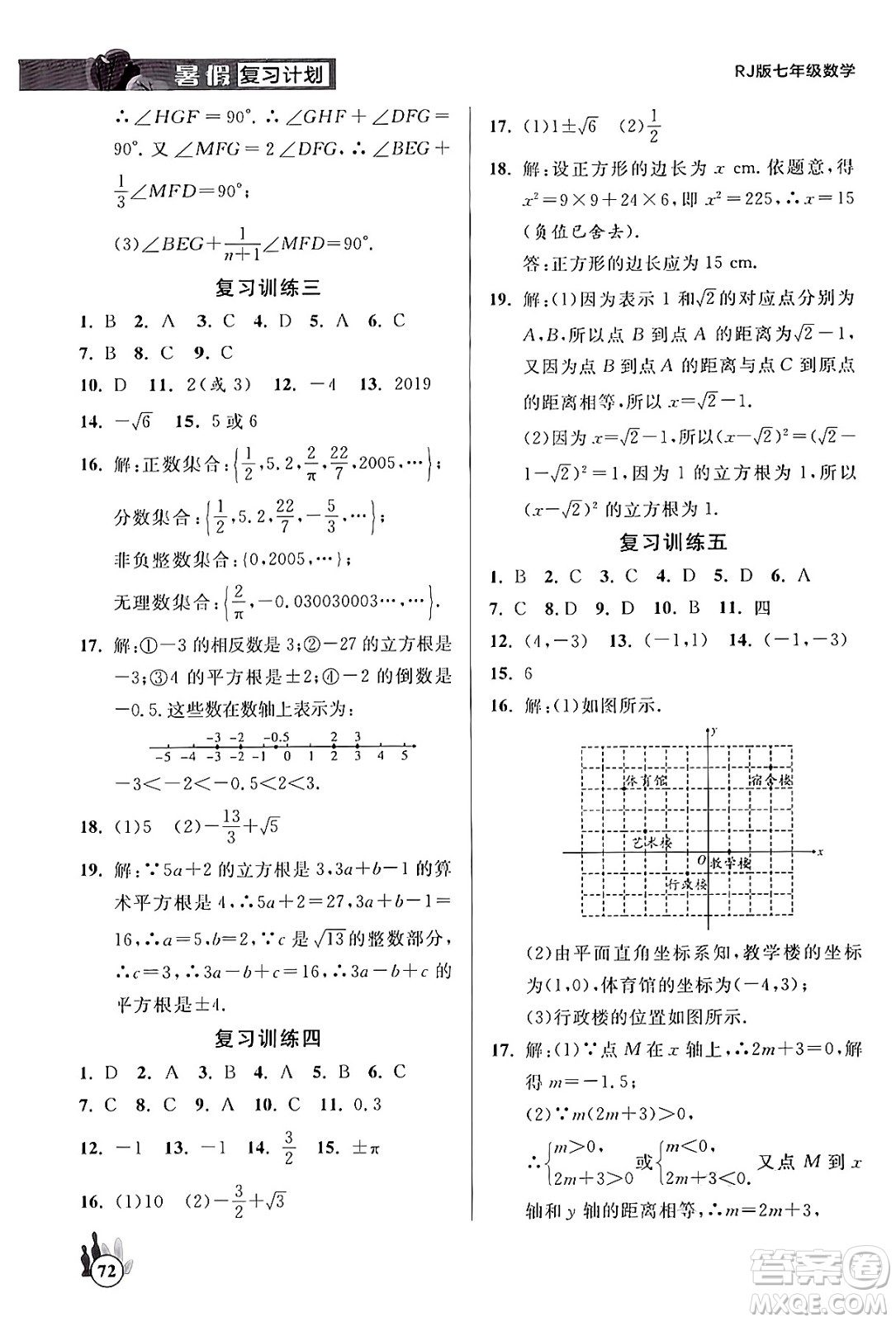 延邊大學(xué)出版社2024年品至教育假期復(fù)習(xí)計劃暑假七年級數(shù)學(xué)人教版答案