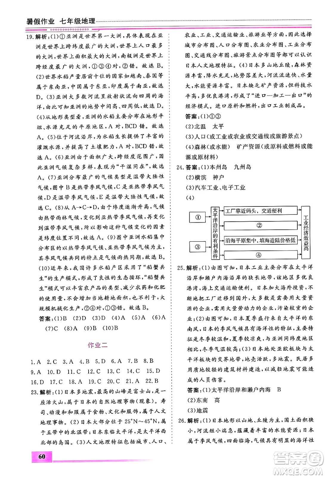 內(nèi)蒙古大學(xué)出版社2024年春文軒假期生活指導(dǎo)暑假作業(yè)七年級(jí)地理課標(biāo)版答案