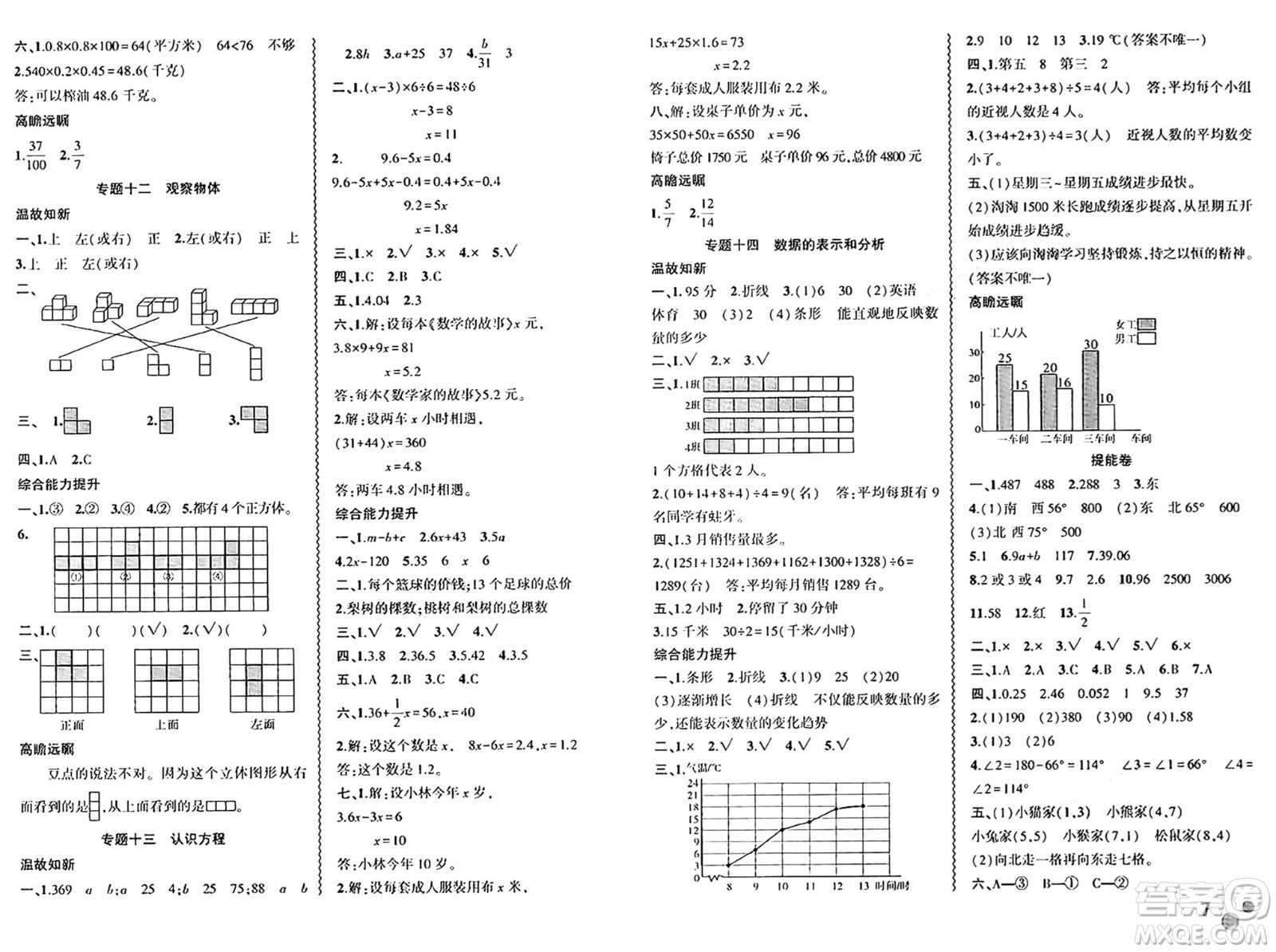 安徽大學(xué)出版社2024年春假期總動員暑假必刷題四年級數(shù)學(xué)北師大版答案