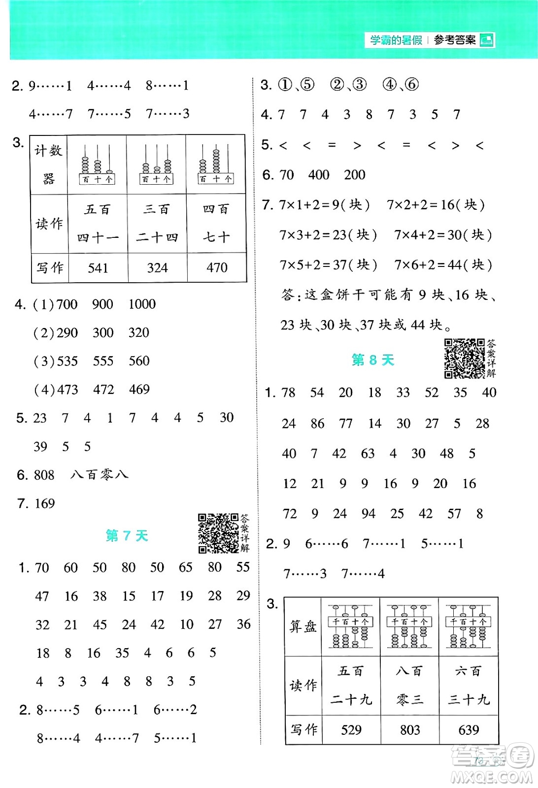 寧夏人民教育出版社2024年春經(jīng)綸學(xué)霸學(xué)霸的暑假計(jì)算暑假大通關(guān)二升三年級(jí)數(shù)學(xué)蘇教版答案