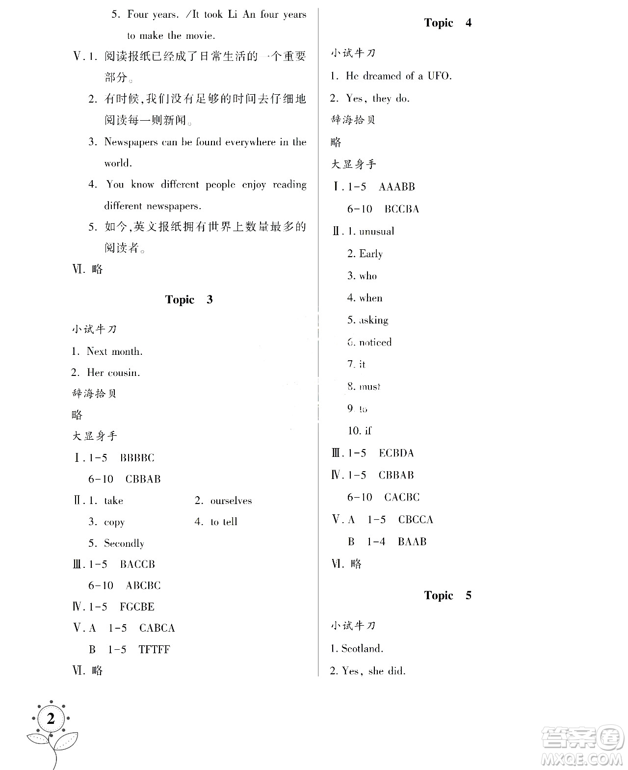 湖南師范大學(xué)出版社2024年暑假學(xué)習(xí)與生活假日知新八年級(jí)英語人教版答案