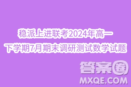 江西穩(wěn)派上進(jìn)聯(lián)考2024年高一下學(xué)期7月期末調(diào)研測(cè)試數(shù)學(xué)試題答案