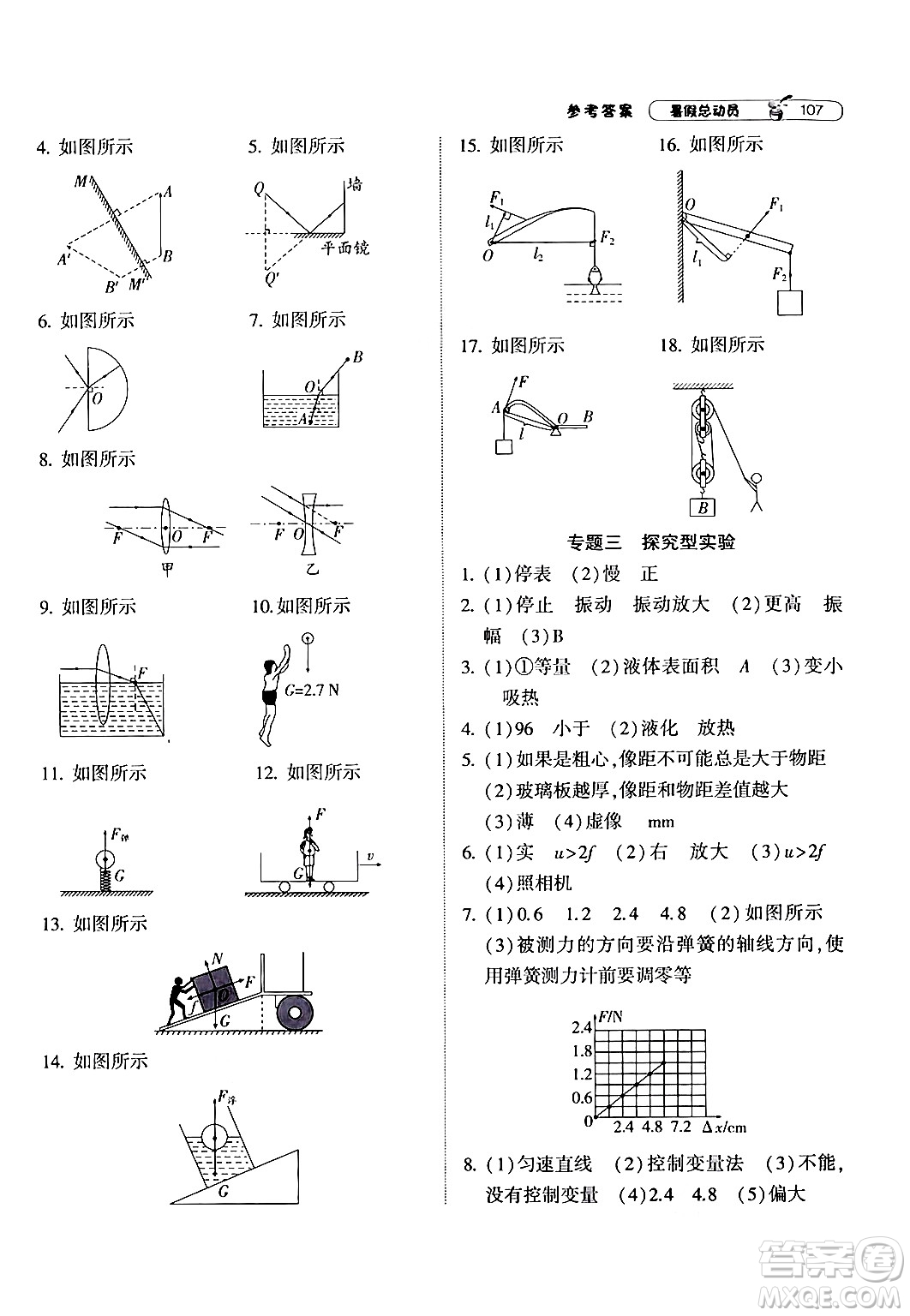 寧夏人民教育出版社2024年經(jīng)綸學(xué)典暑假總動(dòng)員八年級物理人教版答案