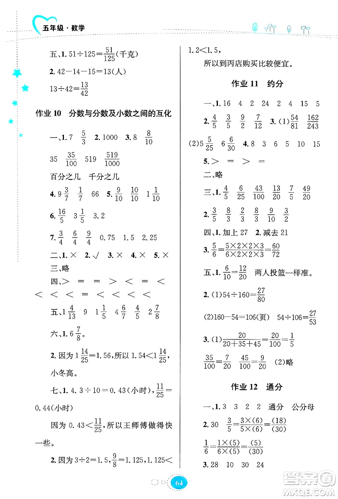 知識(shí)出版社2024年志鴻優(yōu)化系列叢書暑假園地五年級(jí)數(shù)學(xué)蘇教版答案