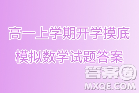 浙江杭州地區(qū)2024-2025學年高一上學期開學摸底模擬數(shù)學試題答案