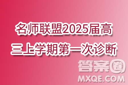 山東齊魯名師聯(lián)盟2025屆高三上學(xué)期第一次診斷數(shù)學(xué)試題答案