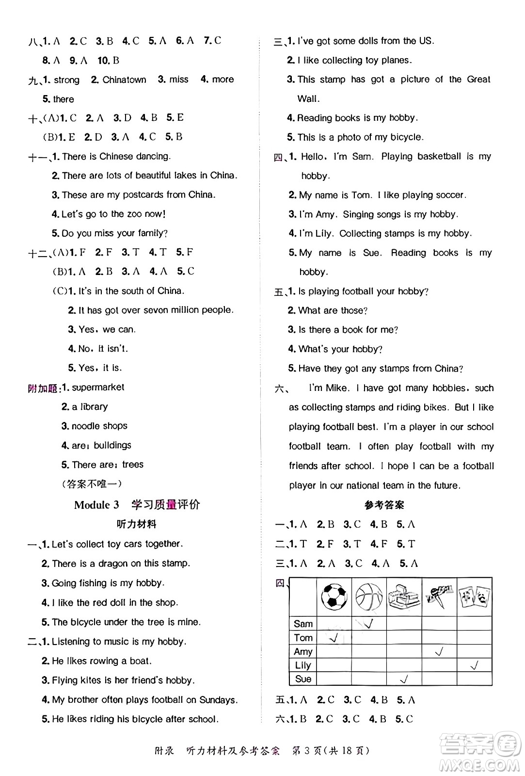 龍門書局2024年秋黃岡小狀元達標卷六年級英語上冊外研版三起點答案