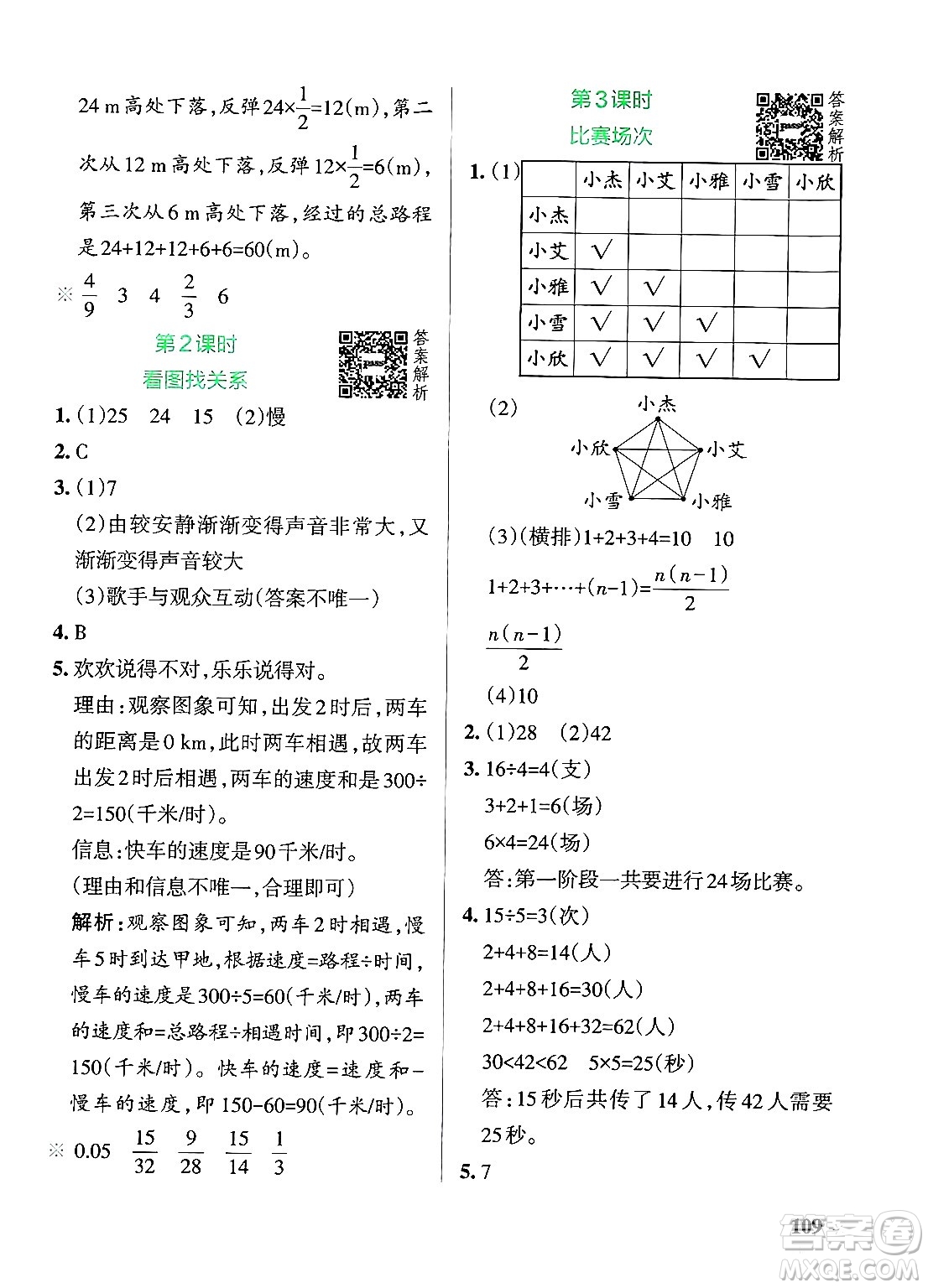 遼寧教育出版社2024年秋PASS小學(xué)學(xué)霸作業(yè)本六年級(jí)數(shù)學(xué)上冊(cè)北師大版答案