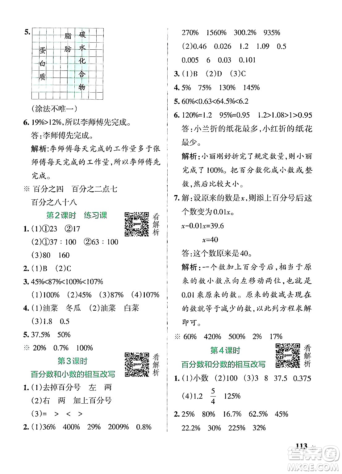 陜西師范大學出版總社有限公司2024年秋PASS小學學霸作業(yè)本六年級數(shù)學上冊蘇教版答案