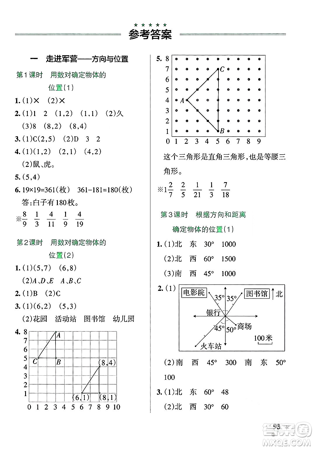 遼寧教育出版社2024年秋PASS小學(xué)學(xué)霸作業(yè)本五年級數(shù)學(xué)上冊青島版五四制答案