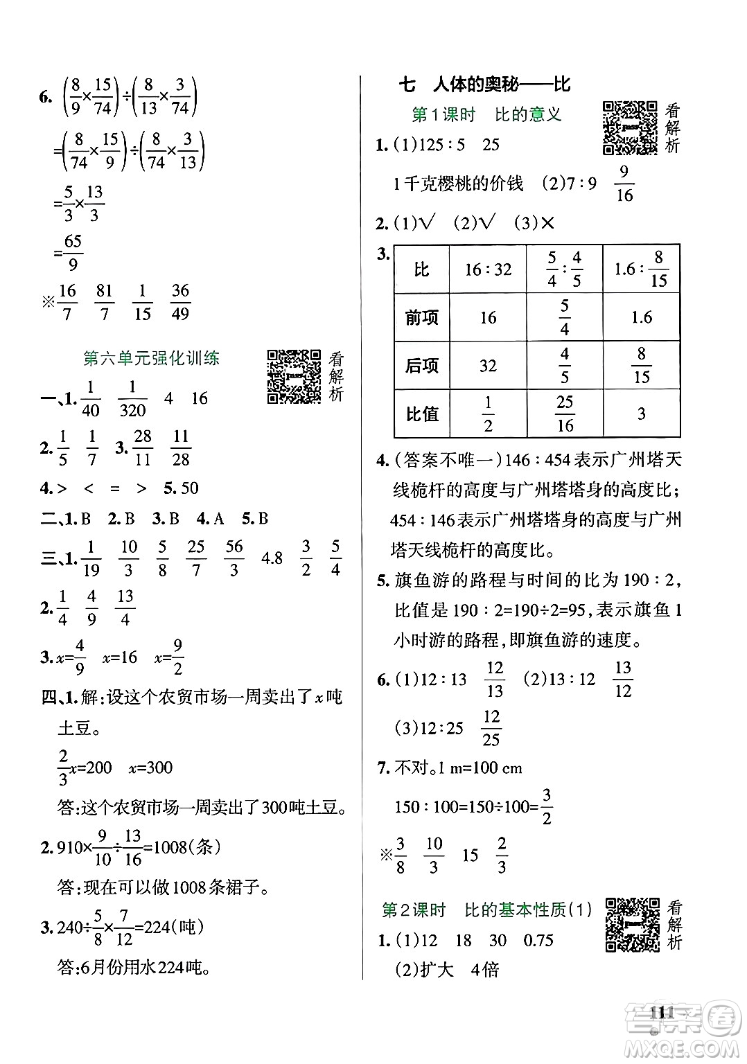 遼寧教育出版社2024年秋PASS小學(xué)學(xué)霸作業(yè)本五年級數(shù)學(xué)上冊青島版五四制答案