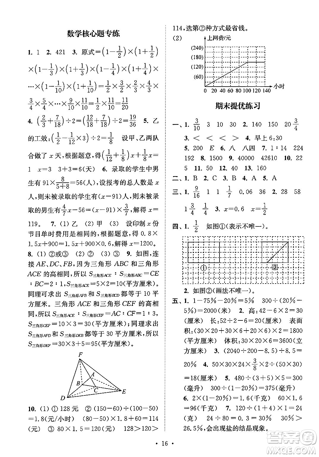 江蘇鳳凰美術(shù)出版社2024年秋創(chuàng)新課時(shí)作業(yè)本六年級數(shù)學(xué)上冊江蘇版答案