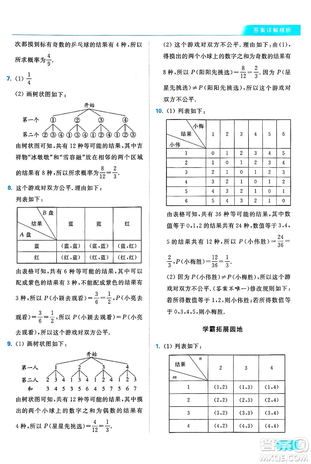 延邊教育出版社2024年秋亮點給力提優(yōu)課時作業(yè)本九年級數學上冊蘇科版答案