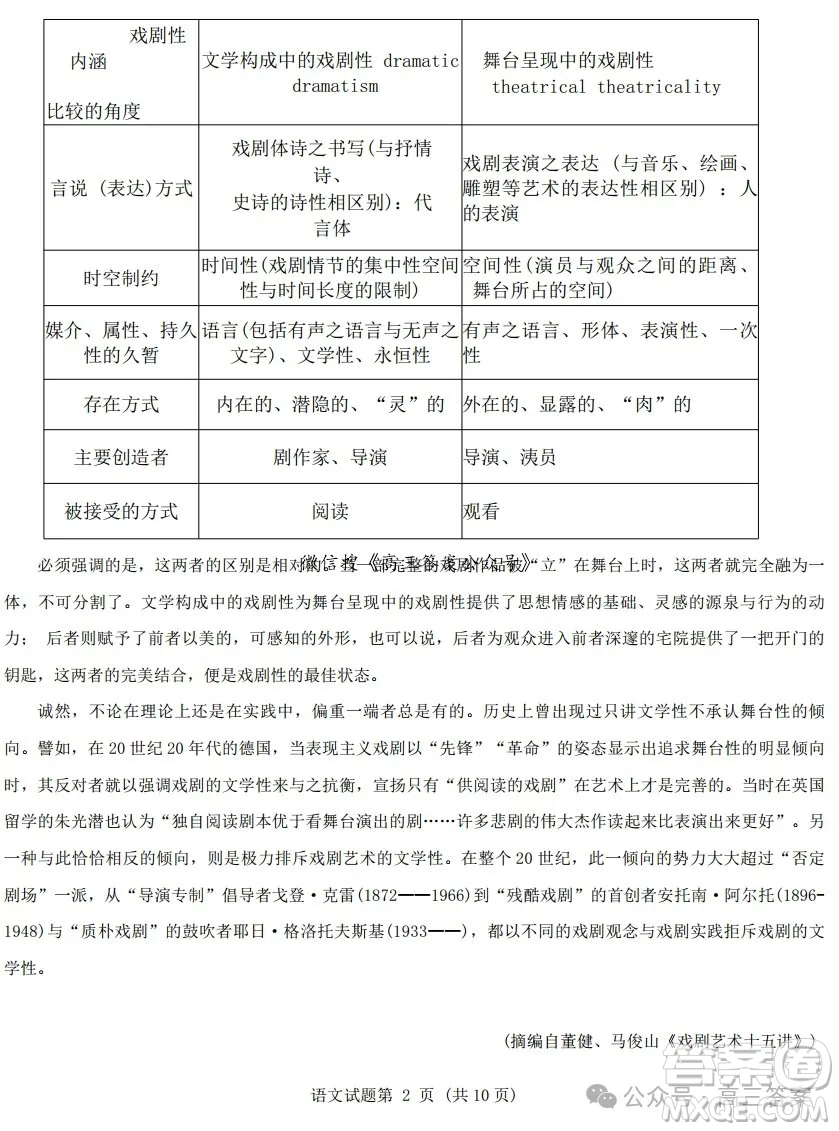 2025屆浙江省A9協(xié)作體暑假返校聯(lián)考高三語文試卷答案