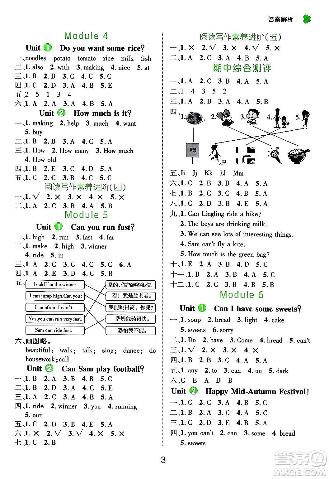 延邊大學(xué)出版社2024年秋細(xì)解巧練四年級(jí)英語(yǔ)上冊(cè)外研版答案